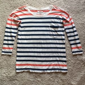 Madewell Striped 3/4 Pocket Tee (XS)